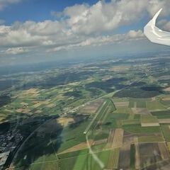 Flugwegposition um 10:34:57: Aufgenommen in der Nähe von Schwarzwald-Baar-Kreis, Deutschland in 1605 Meter